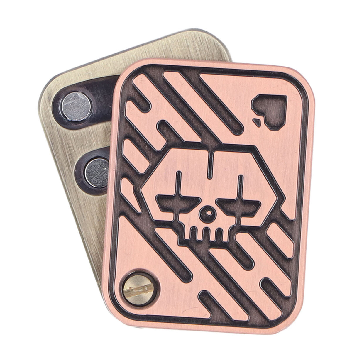 Brifit Skull Poker Style Magnetic Push Slider Metal EDC Fidget Toy Sensory Toy