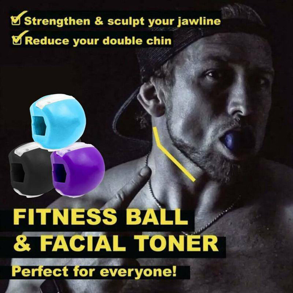 JawLine Exerciser Fitness Ball Neck Face Toning Jaw Trainning Ball Facial Curve Double Chin Disappear
