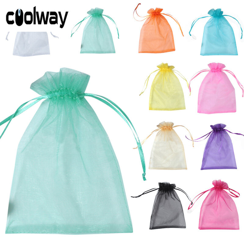 Coolway 50 pcs 13x18CM Organza Drawstring Gift Bag Pouch Wrap for Party Game Wedding