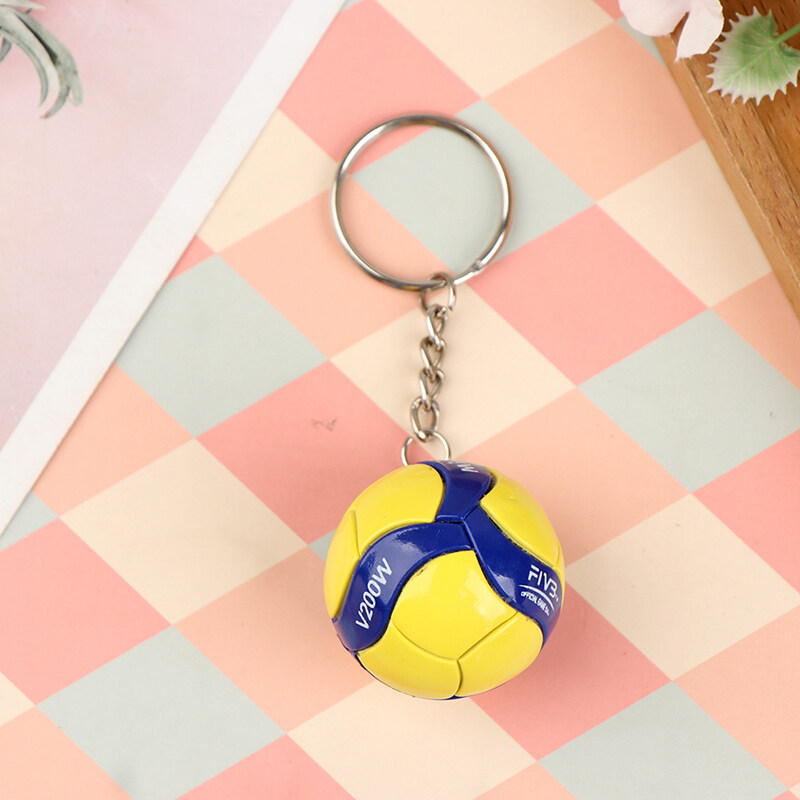 [WQP Fashion Store] Volleyball Keychain Ornaments Business Volleyball Gifts Beach Ball Key Chain Spo