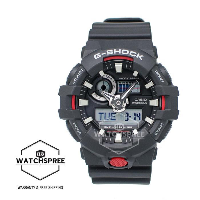 [Watchspree] Casio G-Shock New GA-700 Black Resin Band Watch GA700-1A GA-700-1A