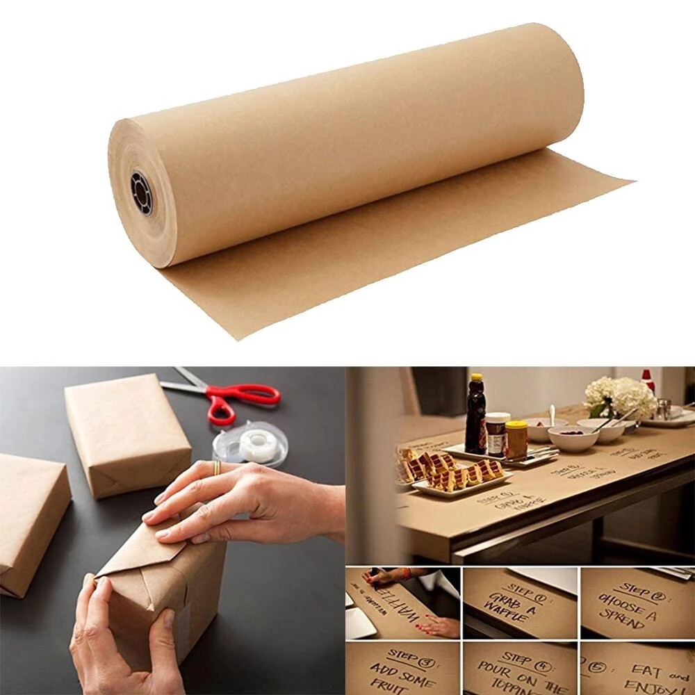 Dream Hunter 30 Meters Roll DIY Wrapping Paper Brown Kraft Wrapper Wedding Birthday Party Gift Flower Packaging Paper Box Packing Decoration