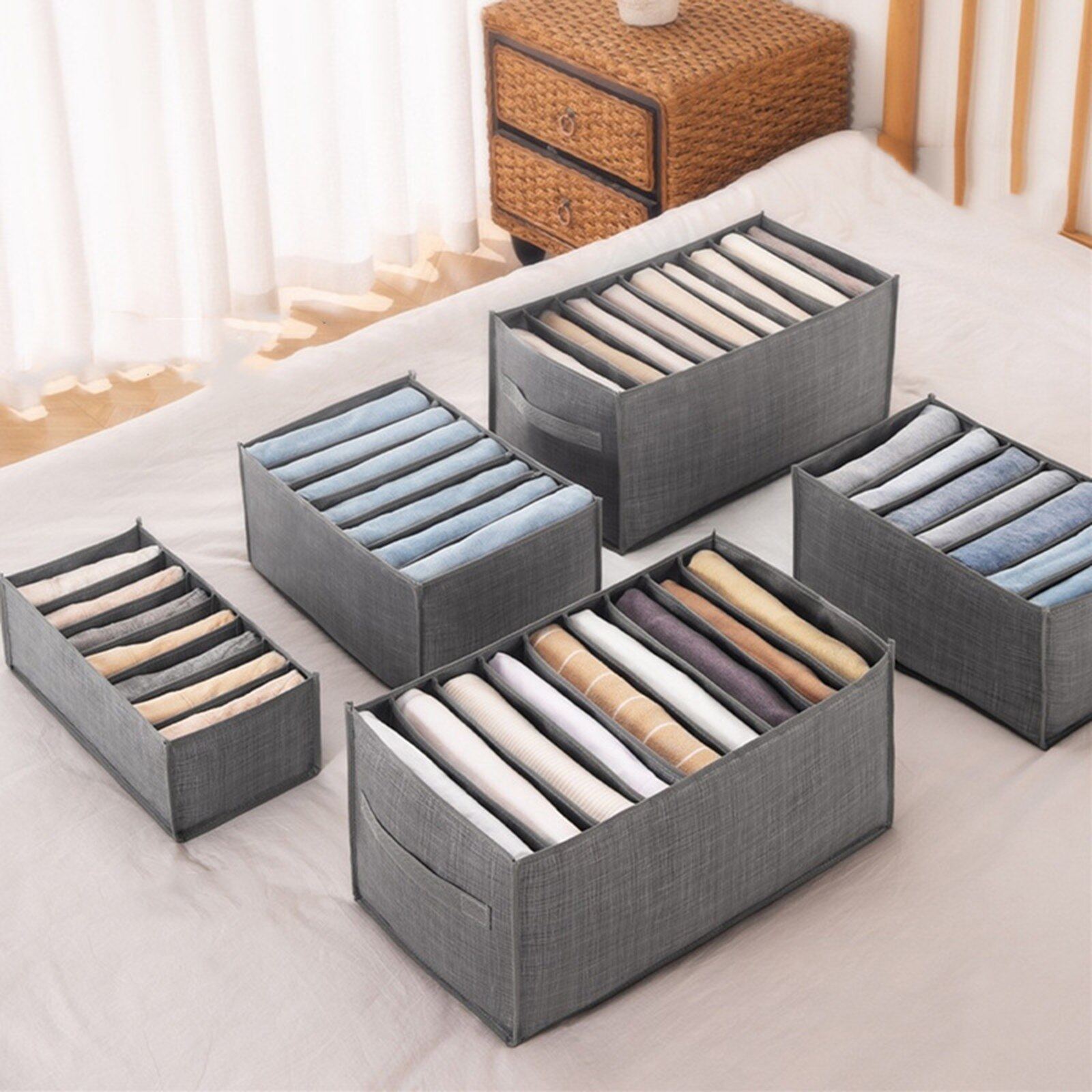Jeans Compartment Storage Box Closet Clothes Drawer Mesh Separation Box Stacking Pants Drawer Divider Can Washed Home Organizer