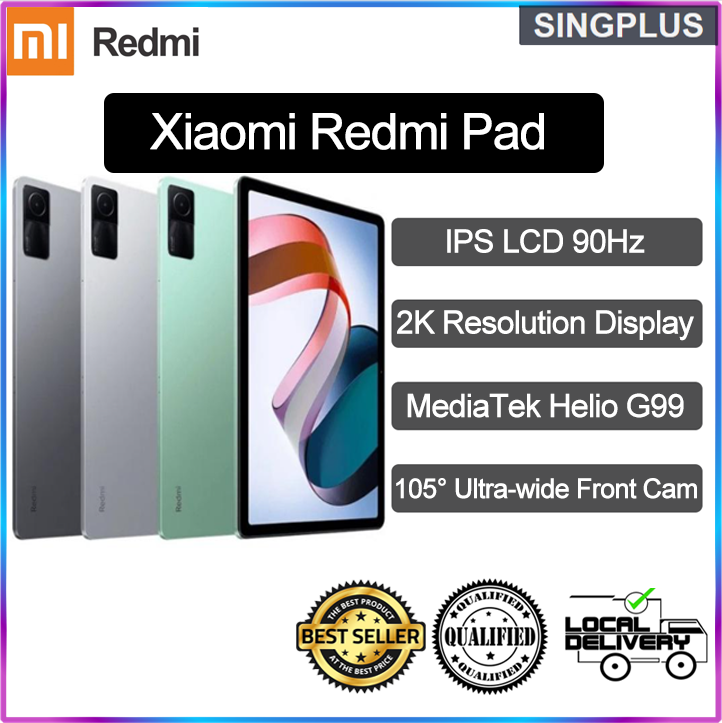 【SG LOCAL SELLER】Global Version Xiaomi Redmi Pad Mi Tablet 2K Resolution 3/4/6GB RAM 64GB/128GB Storage MediaTek Helio G99 90Hz IPS LCD, 1B colors 10.61" display 8000mAh