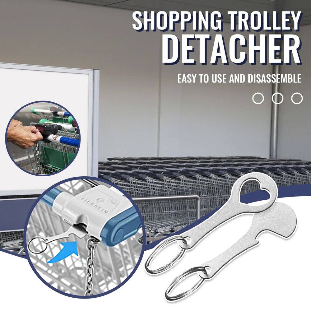 FSFDS Black Key Ring Decorative Stainless Steel Decorative Key Hook DIY Shopping Cart Tokens Keychain Coin Holder Shopping Trolley Token