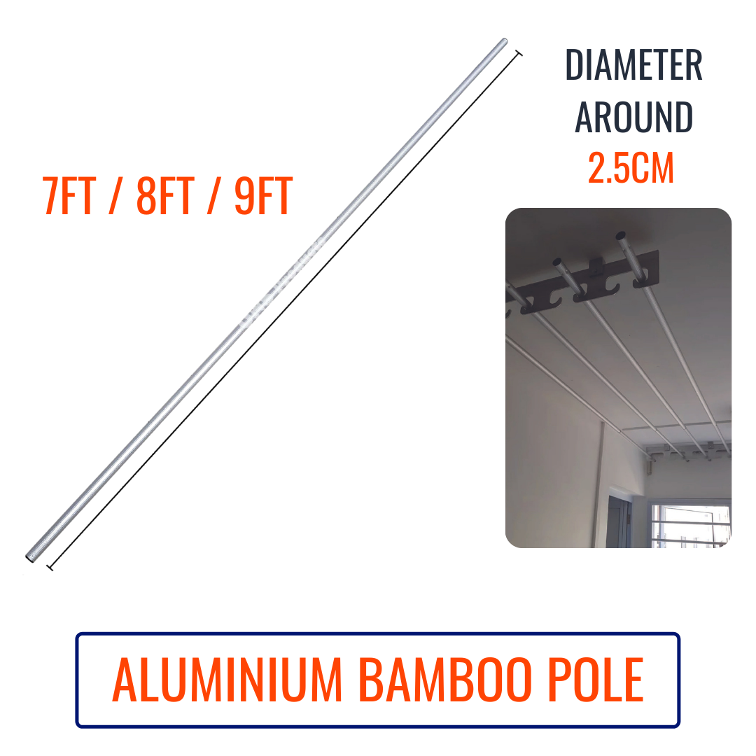 [BUNDLE SALES] ONS Aluminum Laundry Pole /  Aluminium Pole 7FT / 8 FT / 9FT