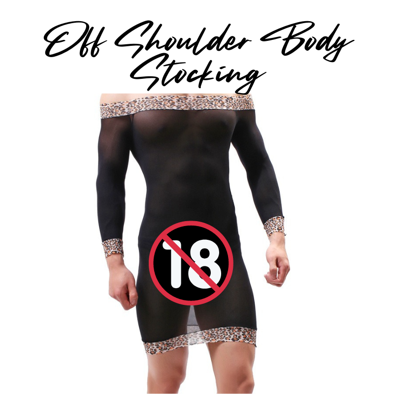 Roleplay: Off Shoulder Leopard Body Dress Stocking (PDM02110)