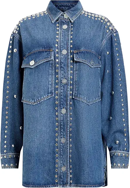AllSaints womens Alba Stud Shirt